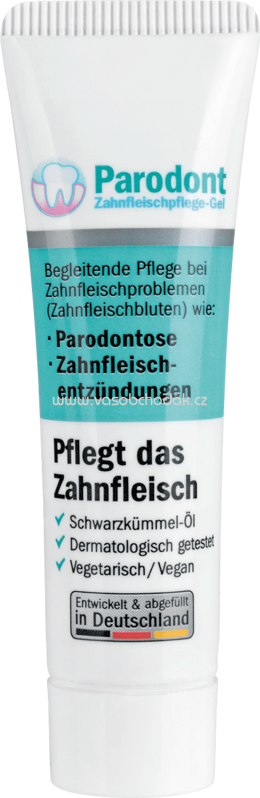 Parodont Zahnfleischpflege-Gel mit Schwarzkümmel-Öl, fluoridfrei, 10 ml Parodont Zahnfleischpflege-Gel mit Schwarzkümmel-Öl, fluoridfrei, 10 ml