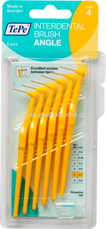 TePe Interdentalbürsten Angle gelb, ISO 4, 0,7 mm, 6 St TePe Interdentalbürsten Angle gelb, ISO 4, 0,7 mm, 6 St
