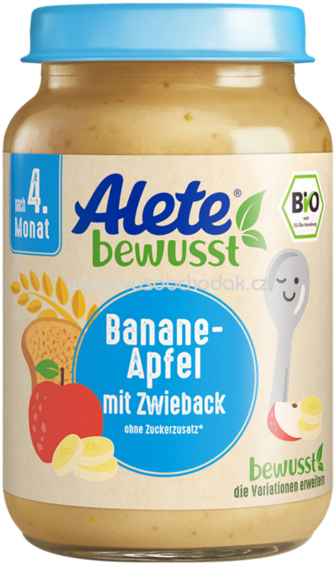 Alete Banane-Apfel mit Zwieback, nach dem 4. Monat, 190g