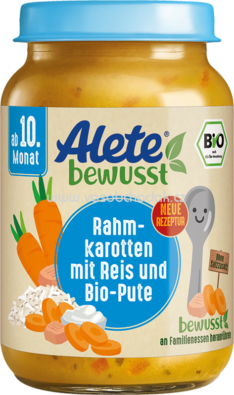 Alete Rahmkarotten mit Reis und Bio Pute, ab 10. Monat, 220g