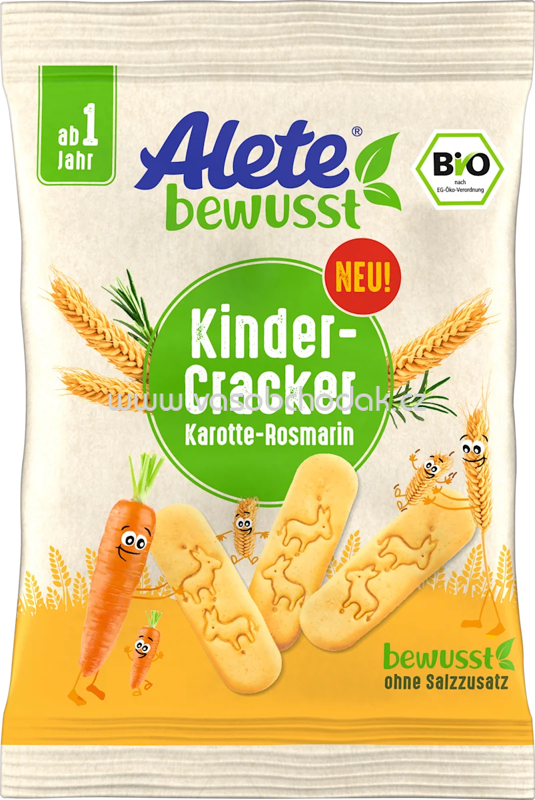 Alete Kinder Cracker Karotte-Rosmarin, ab 1 Jahr, 30g Alete Kinder Cracker Karotte-Rosmarin, ab 1 Jahr, 30g