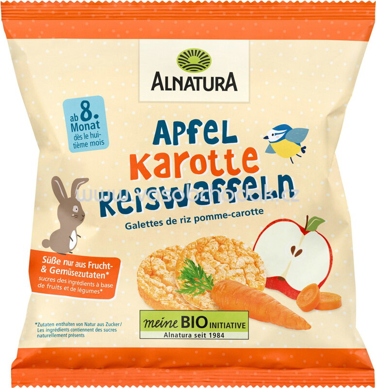 Alnatura Reiswaffeln Apfel Karotte, ab 8. Monat, 35g