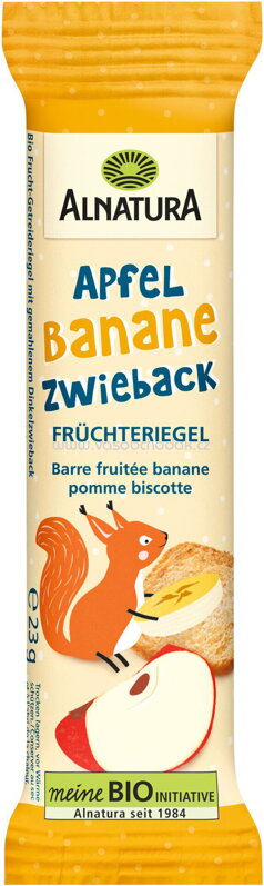 Alnatura Früchteriegel Apfel-Banane-Zwieback, ab 3 Jahren, 23g