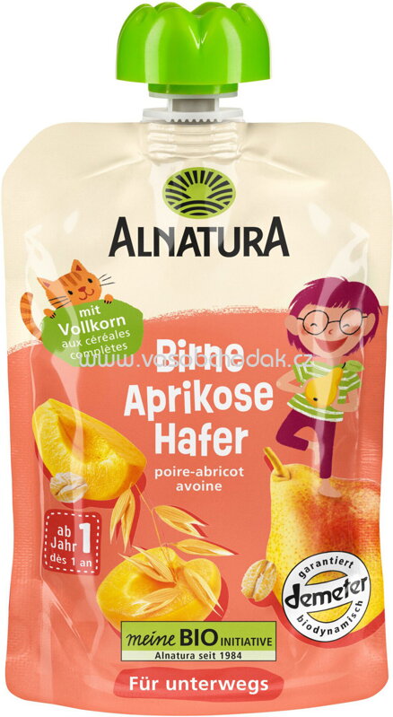 Alnatura Quetschbeutel Birne-Aprikose-Hafer, ab 1 Jahr, 100g