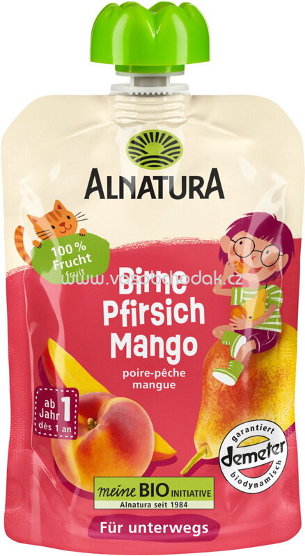 Alnatura Quetschbeutel Birne-Pfirsich-Mango, ab 1 Jahr, 100g