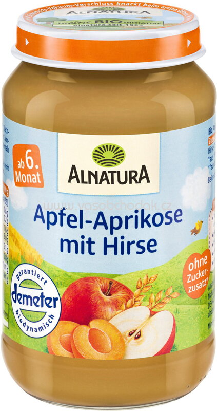 Alnatura Apfel Aprikose mit Hirse, ab 6. Monat, 190g Alnatura Apfel Aprikose mit Hirse, ab 6. Monat, 190g