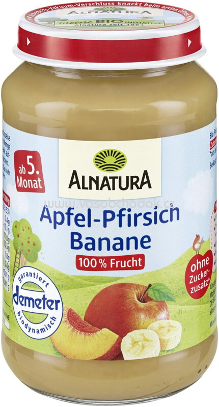 Alnatura Apfel Pfirsich Banane, ab 5. Monat, 190g Alnatura Apfel Pfirsich Banane, ab 5. Monat, 190g