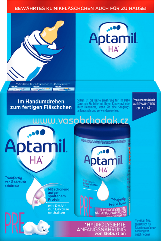 Aptamil Anfangsmilch Pre HA trinkfertig, von Geburt an, 2x90ml, 180 ml