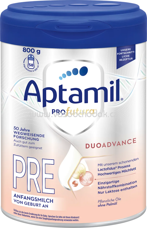 Aptamil Anfangsmilch Pre Profutura Duo Advance von Geburt an, 800g Aptamil Anfangsmilch Pre Profutura Duo Advance von Geburt an, 800g