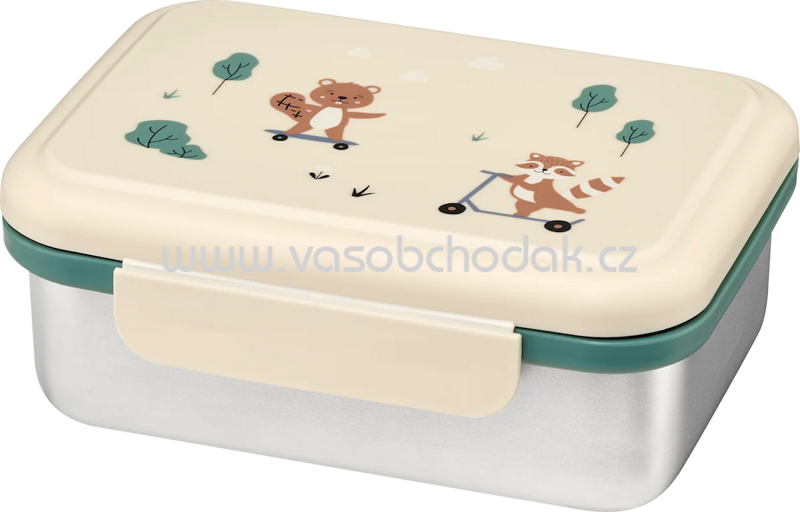 Babylove Brotdose Edelstahl creme/grün, 1 St Babylove Brotdose Edelstahl creme/grün, 1 St