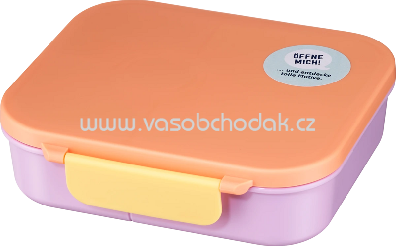 Babylove Brotdose mit Fächern lila/orange, 1 St Babylove Brotdose mit Fächern lila/orange, 1 St