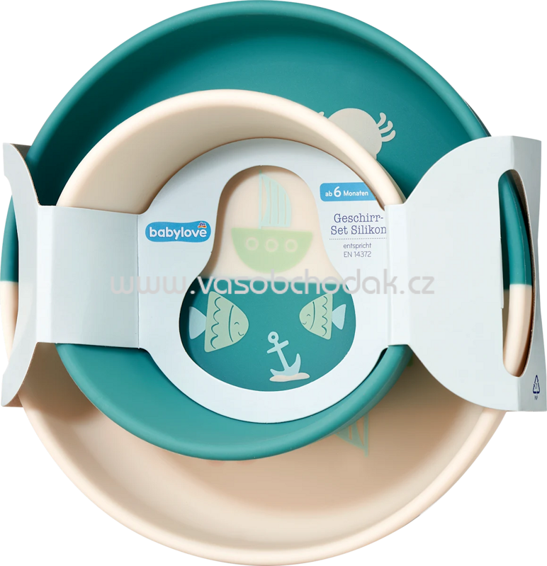 Babylove Geschirr-Set Silikon maritim 2tlg, 1 St