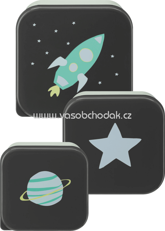 Babylove Snackboxen, 3-teilig Weltraum grau, 3 St Babylove Snackboxen, 3-teilig Weltraum grau, 3 St