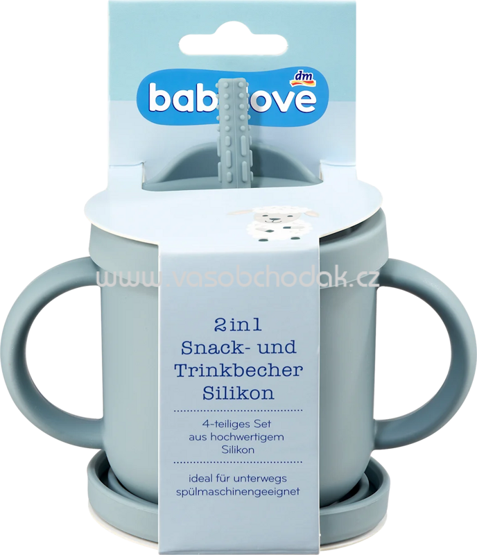 Babylove Snack- und Trinkbecher 2in1 Silikon blau, 1 St Babylove Snack- und Trinkbecher 2in1 Silikon blau, 1 St