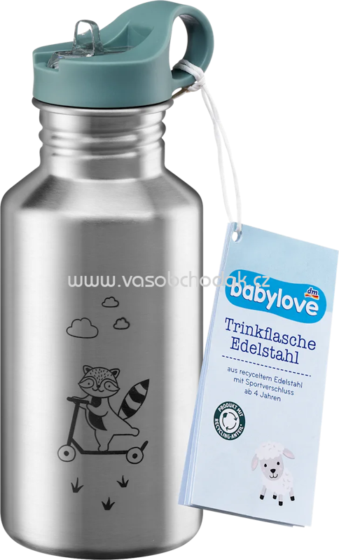 babylove Trinkflasche Kinder Edelstahl/grün, 1 St