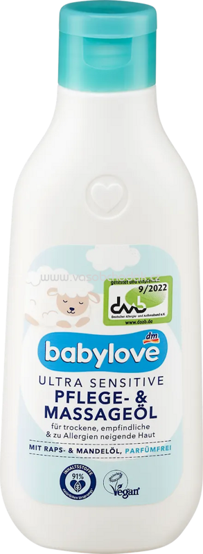 Babylove Baby Massageöl & Pflege ultra sensitive, 250 ml