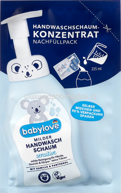 Babylove Handwaschschaum mild Konzentrat sensitive, Nachfüllpack, 25 ml