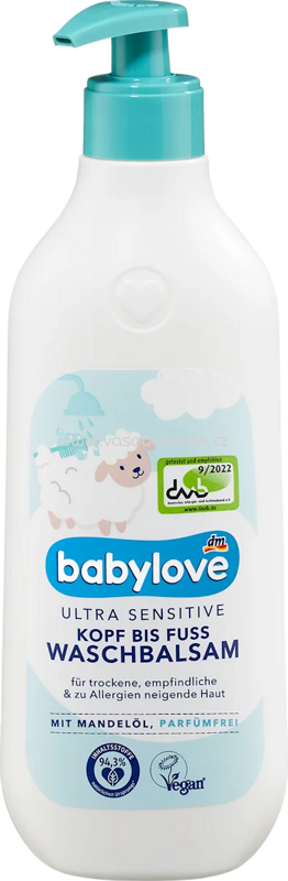 Babylove Waschbalsam Kopf bis Fuß ultra sensitive, 500 ml Babylove Waschbalsam Kopf bis Fuß ultra sensitive, 500 ml