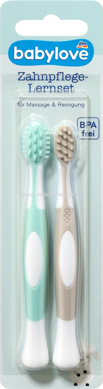Babylove Zahnpflege-Lernset mint/beige, 2 St Babylove Zahnpflege-Lernset mint/beige, 2 St