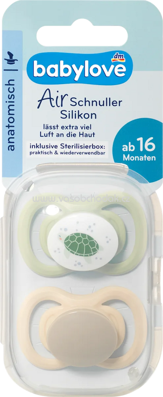Babylove Schnuller Air Silikon anatomisch, braun/grün, Gr.3, ab 16 Monate, 2 St Babylove Schnuller Air Silikon anatomisch, braun/grün, Gr.3, ab 16 Monate, 2 St