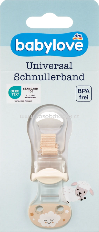 Babylove Schnullerband universal creme, 1 St