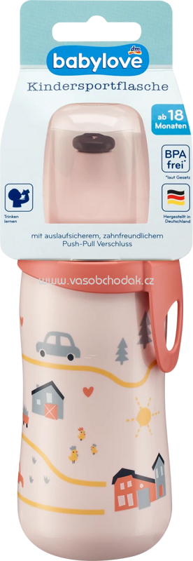 Babylove Trinkflasche Kinder rosa Bauernhof, 330 ml, 1 St