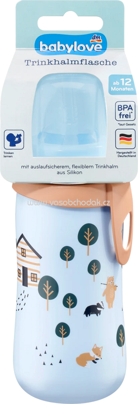 Babylove Trinkhalmflasche blau, 330 ml, 1 St