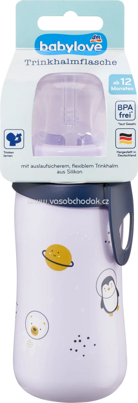 Babylove Trinkhalmflasche lila, 330 ml, 1 St