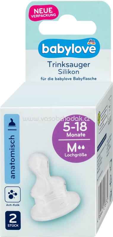 Babylove Trinksauger Silikon, Gr. 2, anatomisch, 5-18 Monate, 2 St