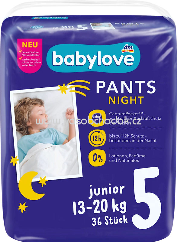Babylove Baby Pants night Junior, Gr. 5, 13-20 kg, 36 St Babylove Baby Pants night Junior, Gr. 5, 13-20 kg, 36 St