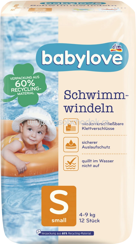 Babylove Schwimmwindeln Gr. S, 4-9 kg, 12 St