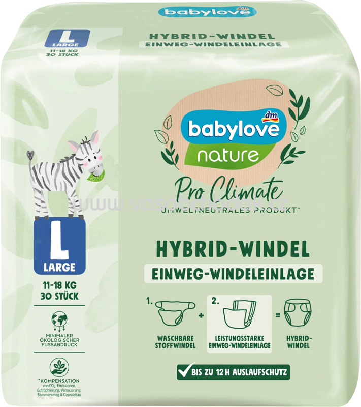 Babylove Windeleinlage nature Pro Climate Hybrid Einweg Gr. L, 11-18 kg, 30 St