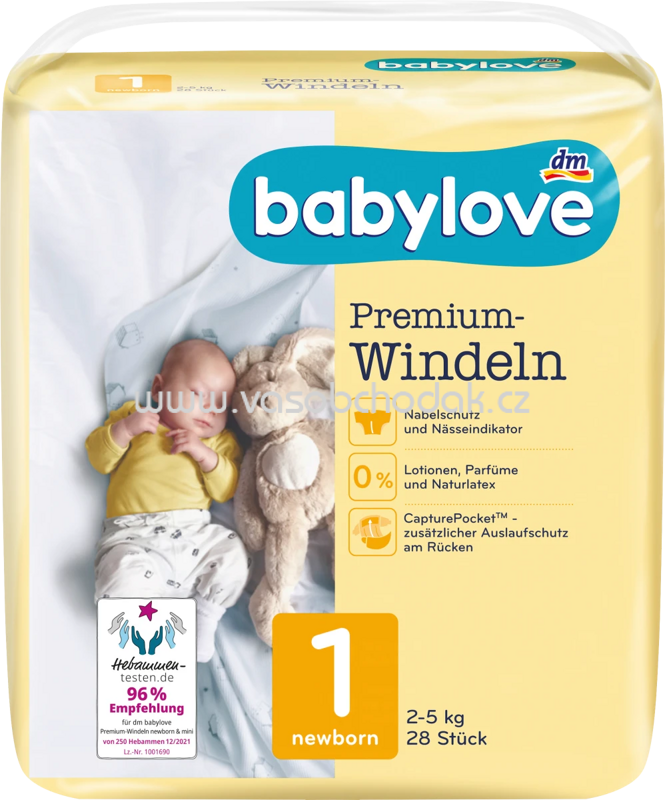 Babylove Windeln Premium Gr. 1, Newborn, 2-5 kg, 28 St