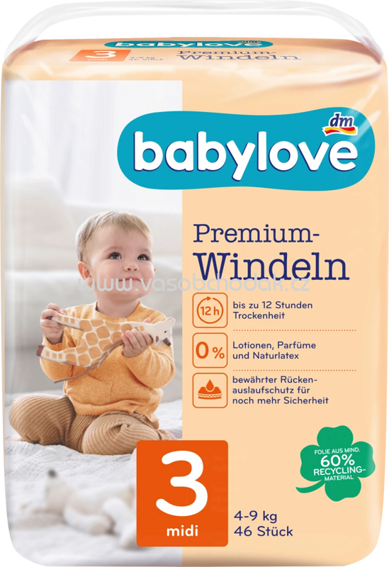Babylove Windeln Premium Gr. 3, Midi, 4-9 kg, 46 St