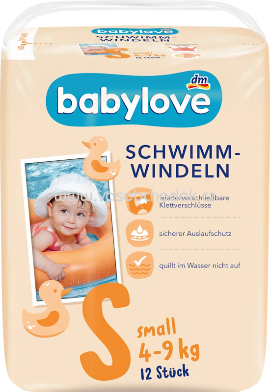 Babylove Schwimmwindeln Gr.S, 4-9 kg, 12 St Babylove Schwimmwindeln Gr.S, 4-9 kg, 12 St