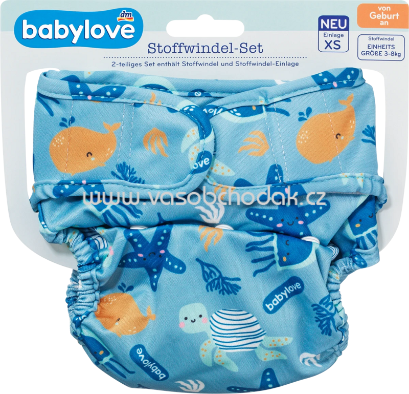 Babylove Stoffwindel-Set Unterwasserwelt, 1 St Babylove Stoffwindel-Set Unterwasserwelt, 1 St