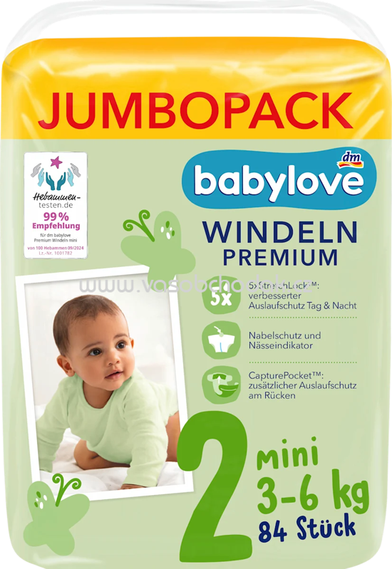 babylove Windeln Premium Gr. 2 Mini 3-6 kg, Jumbopack, 84 St babylove Windeln Premium Gr. 2 Mini 3-6 kg, Jumbopack, 84 St