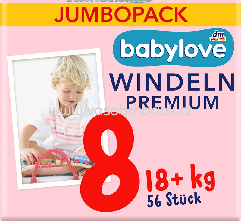 babylove Windeln Premium Gr. 8 18+ kg, Jumbopack, 56 St babylove Windeln Premium Gr. 8 18+ kg, Jumbopack, 56 St