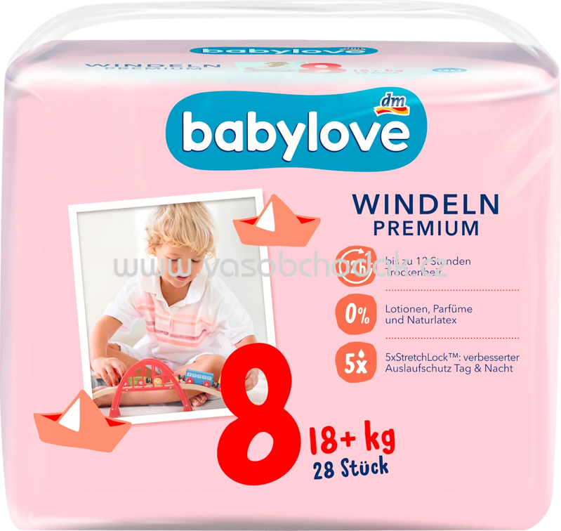 Babylove Windeln Premium Gr. 8 18+ kg, 28 St Babylove Windeln Premium Gr. 8 18+ kg, 28 St