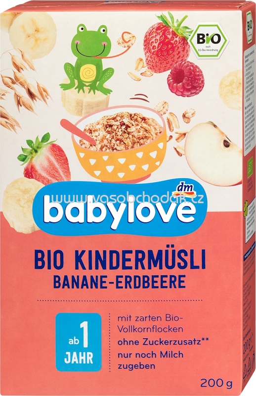 Babylove Bio Kindermüsli Banane-Erdbeere, ab 1 Jahr, 200g Babylove Bio Kindermüsli Banane-Erdbeere, ab 1 Jahr, 200g