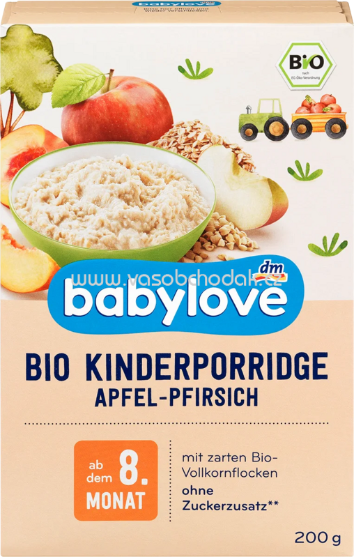 Babylove Bio Kinderporridge Apfel-Pfirsich, ab dem 8. Monat, 200g