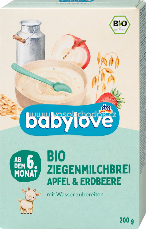 babylove Ziegenmilchbrei Apfel-Erdbeere, ab 6.Monat, 200g babylove Ziegenmilchbrei Apfel-Erdbeere, ab 6.Monat, 200g