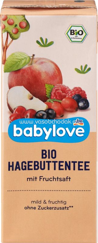 Babylove Bio Hagebuttentee mit Fruchtsaft, ab 1 Jahr, 200 ml