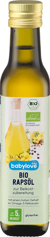 Babylove Beikostöl Bio-Rapsöl, nach dem 5. Monat, 250 ml Babylove Beikostöl Bio-Rapsöl, nach dem 5. Monat, 250 ml