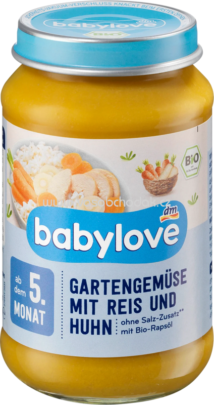 Babylove Gartengemüse mit Reis & Huhn, ab dem 5. Monat, 190g Babylove Gartengemüse mit Reis & Huhn, ab dem 5. Monat, 190g