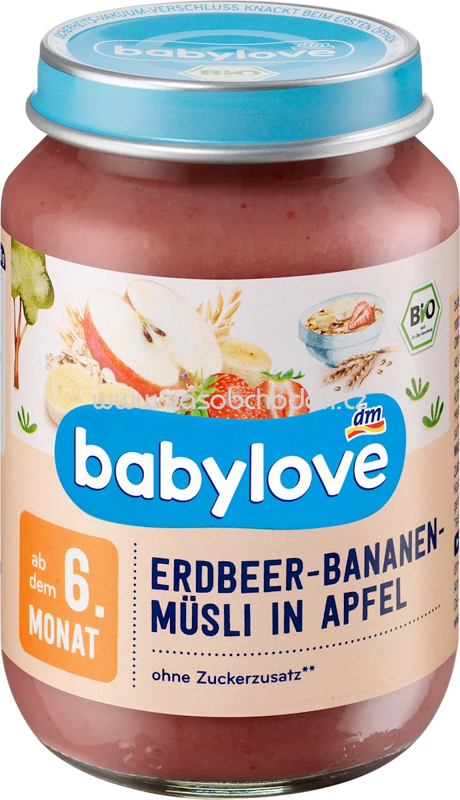 Babylove Erdbeer-Bananen-Müsli in Apfel, ab dem 6. Monat, 190g