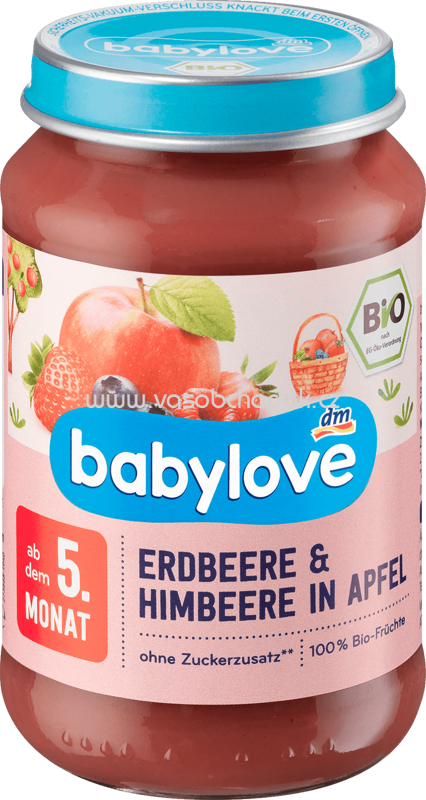 Babylove Erdbeere & Himbeere in Apfel, nach dem 5. Monat, 190g