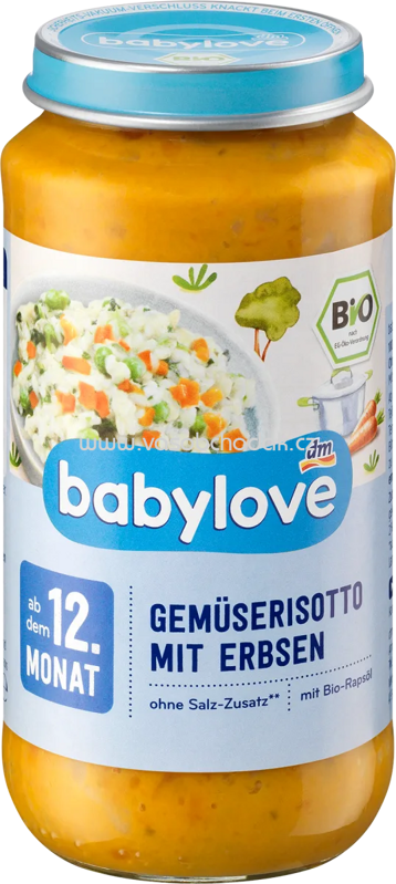 Babylove Gemüserisotto mit Erbsen, ab dem 12. Monat, 250g Babylove Gemüserisotto mit Erbsen, ab dem 12. Monat, 250g