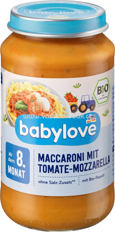 Babylove Maccaroni in Tomaten-Mozzarella, ab 8. Monat, 220g
