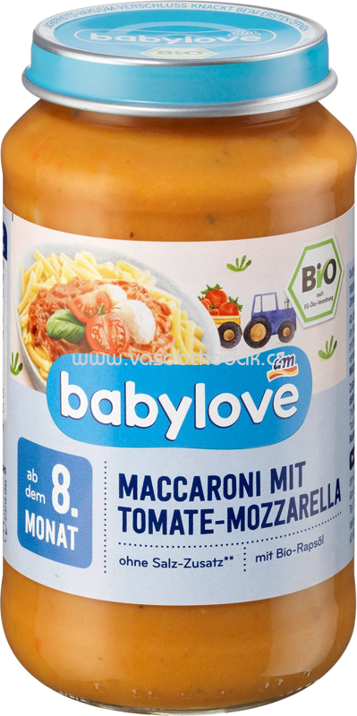 Babylove Maccaroni in Tomaten-Mozzarella, ab 8. Monat, 220g Babylove Maccaroni in Tomaten-Mozzarella, ab 8. Monat, 220g